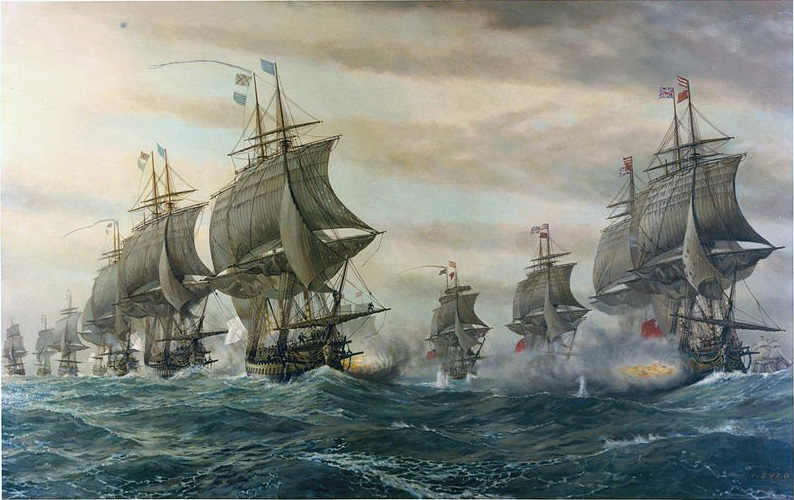 the Battle of the Virginia Capes painting - Unknown Artist the Battle of the Virginia Capes art painting